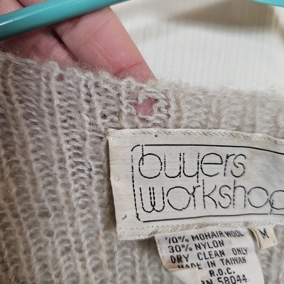 Vintage 50s/60s Grey Mohair Kniy Open Front Sweater - Picture 6 of 6